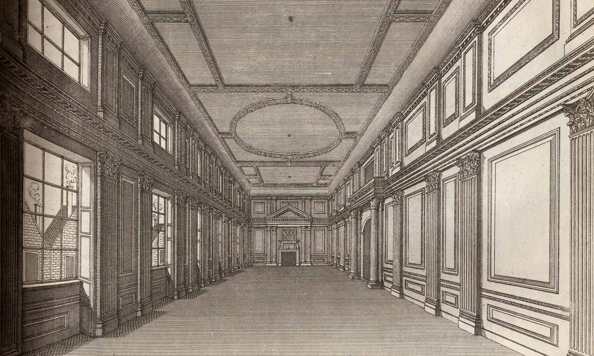 Drawing of the interior of the Mansion House