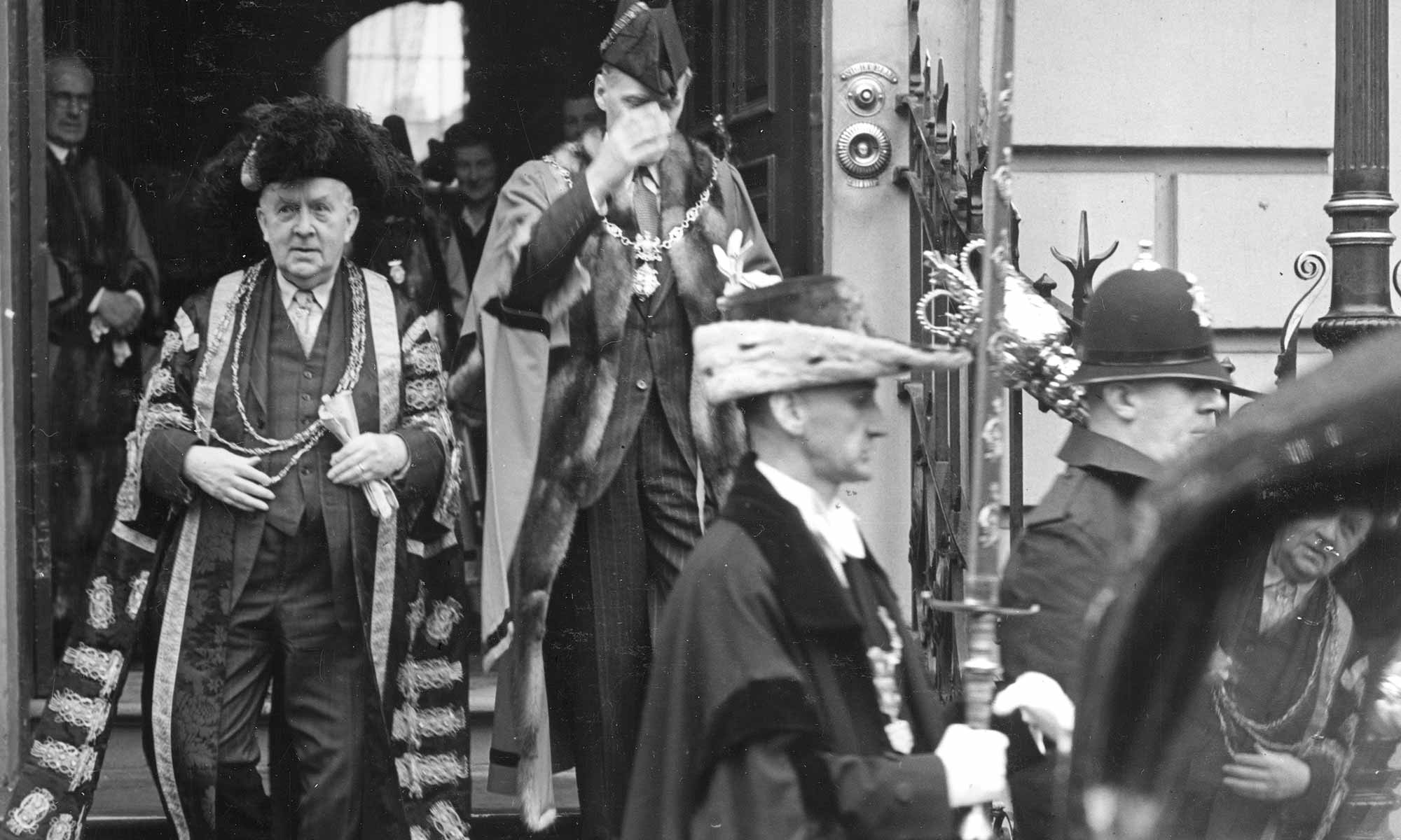 A black and white photograph of a previous Lord Mayor.