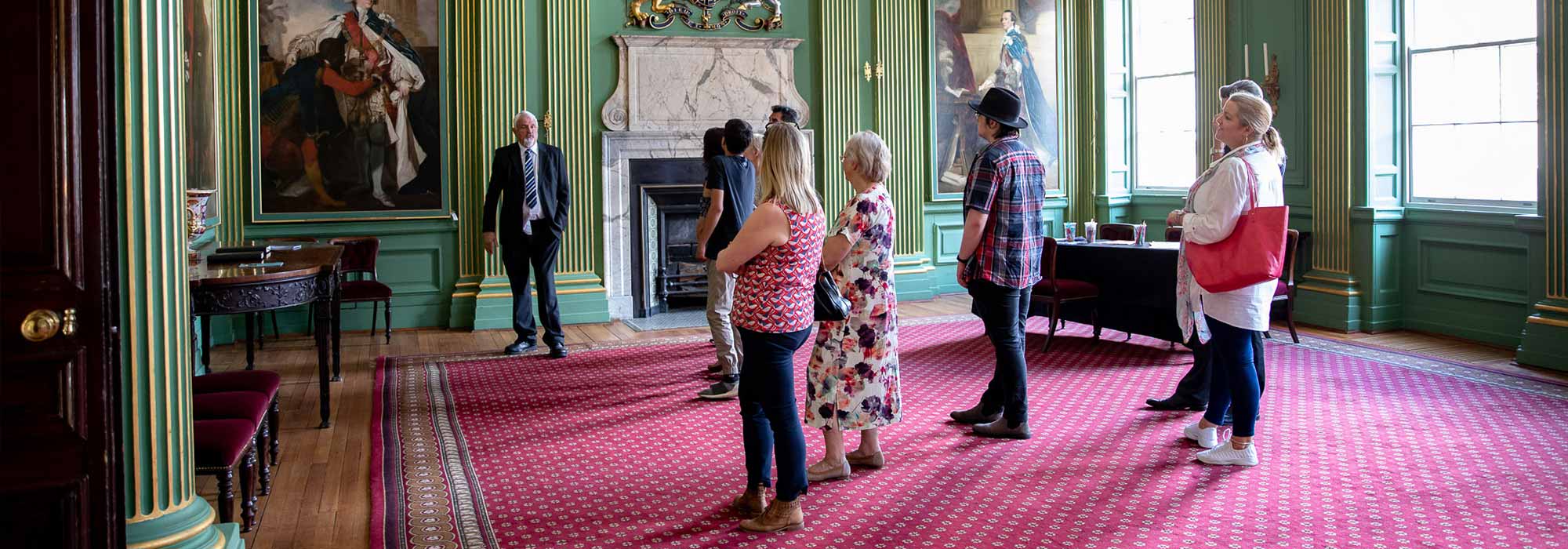 A socially distanced tour of the State Room at the Mansion House.
